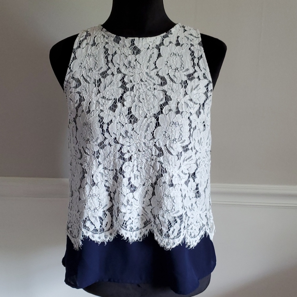 Crocheted sleeveless top.
